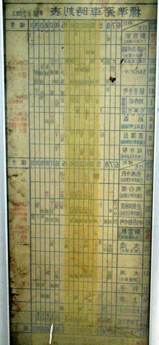 裏向け時刻表